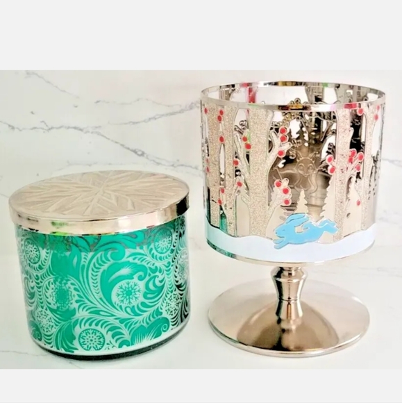 BATH & BODY WORKS 2019 "Winter Critters" Pedestal + Mint Chocolate 3 Wick Candle - Picture 3 of 11